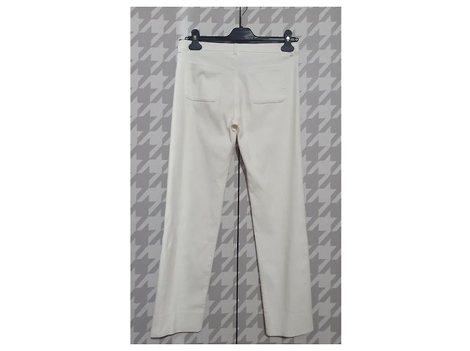 Pantalones Max Mara blancos de algodón - vista 3