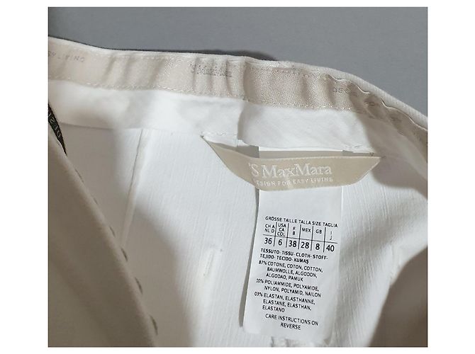 Pantalones Max Mara blancos de algodón - vista 4