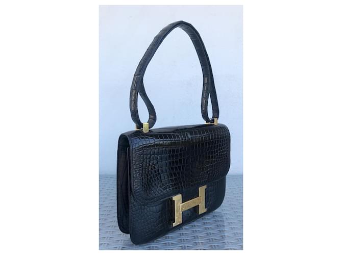 Constance Hermès Hermes Costanza Coccodrillo 23 Noir Nero - vista 2