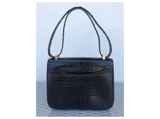 Constance Hermès Hermes Costanza Coccodrillo 23 Noir Nero - vista 5