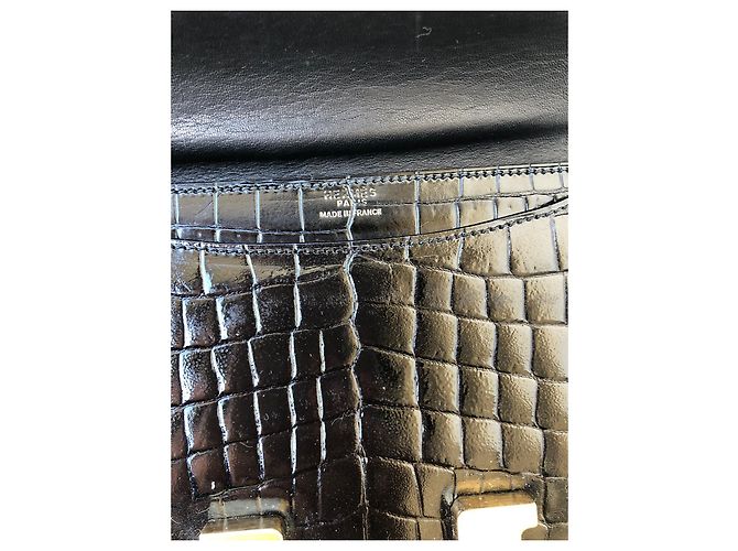 Constance Hermès Hermes Costanza Coccodrillo 23 Noir Nero - vista 9