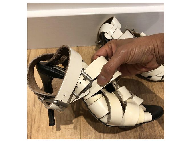 Sandales Lenna en cuir Acne Studios blanc crème - vue 10