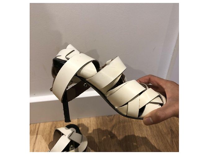 Sandales Lenna en cuir Acne Studios blanc crème - vue 11