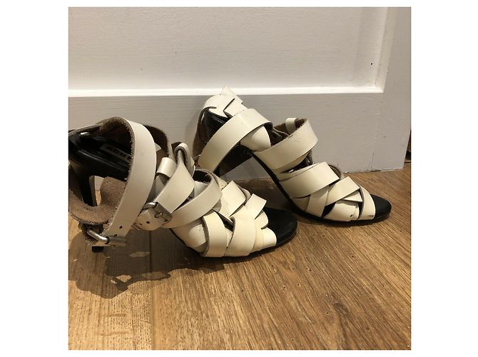 Sandales Lenna en cuir Acne Studios blanc crème - vue 6