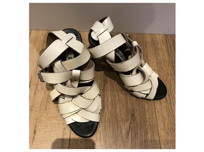 Sandales Lenna en cuir Acne Studios blanc crème - vue 7