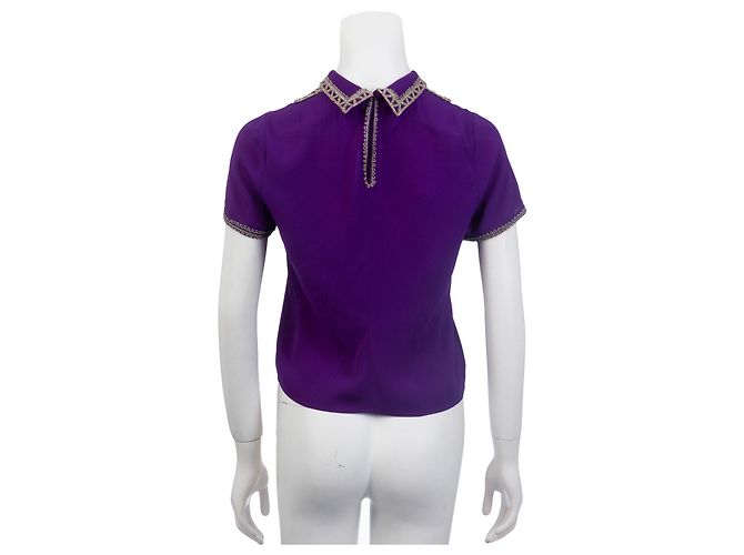 Isabel Marant Blusa Bordada Morado Real - vista 2