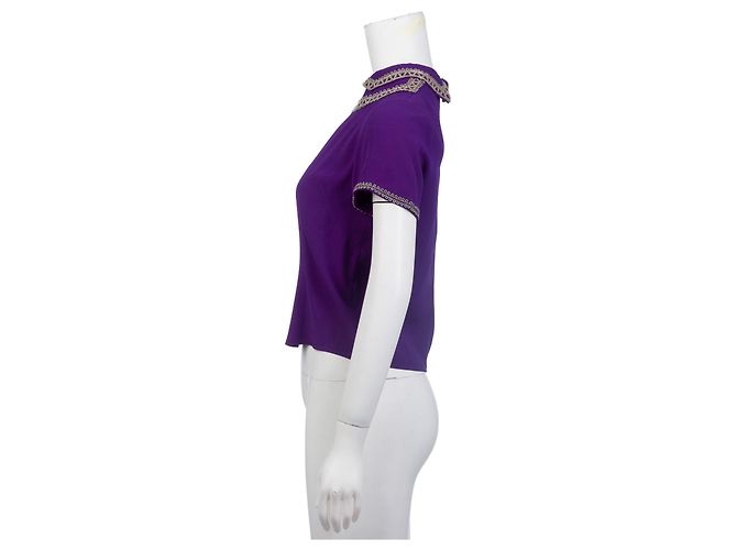 Isabel Marant Blusa Bordada Morado Real - vista 3