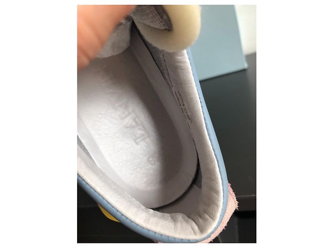 Lanvin Leder Sneaker Hellblau 38 - vista 4