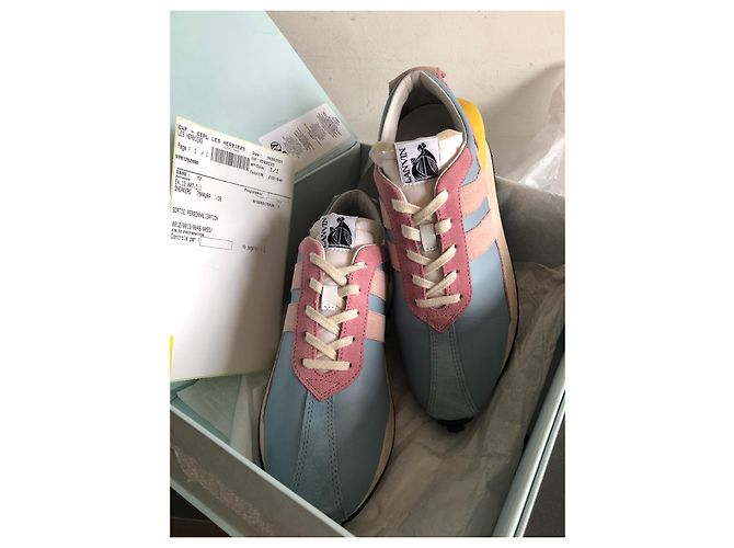 Lanvin Leder Sneaker Hellblau 38 - vista 5
