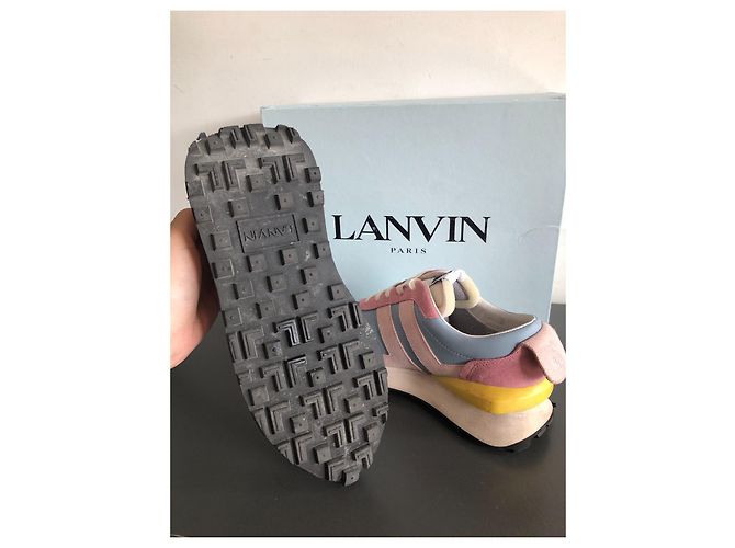 Lanvin Leder Sneaker Hellblau 38 - vista 6