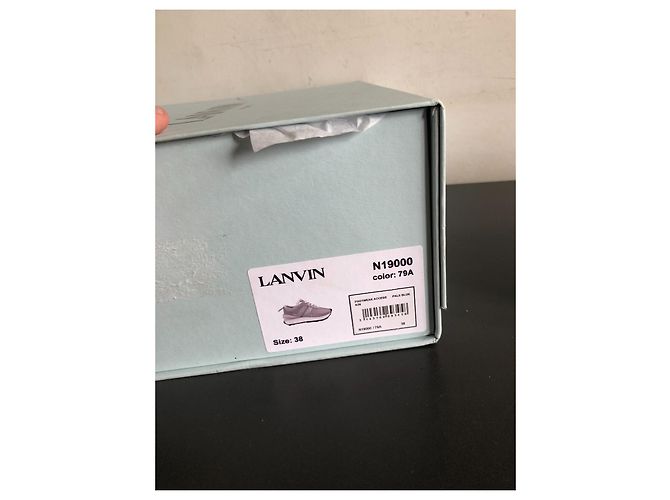 Lanvin Leder Sneaker Hellblau 38 - vista 7