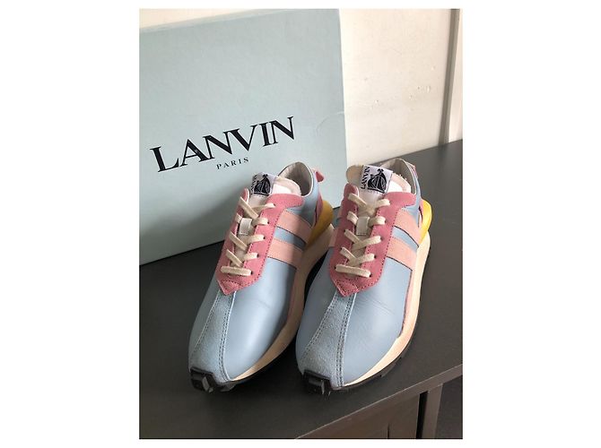 Lanvin Leder Sneaker Hellblau 38 - vista 8
