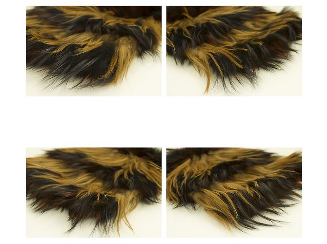 Fendi Langhaar Fuchs Gestreiftes Fell Braunes Leder Schulter Eimer Tote Bag Handtasche - Ansicht 5