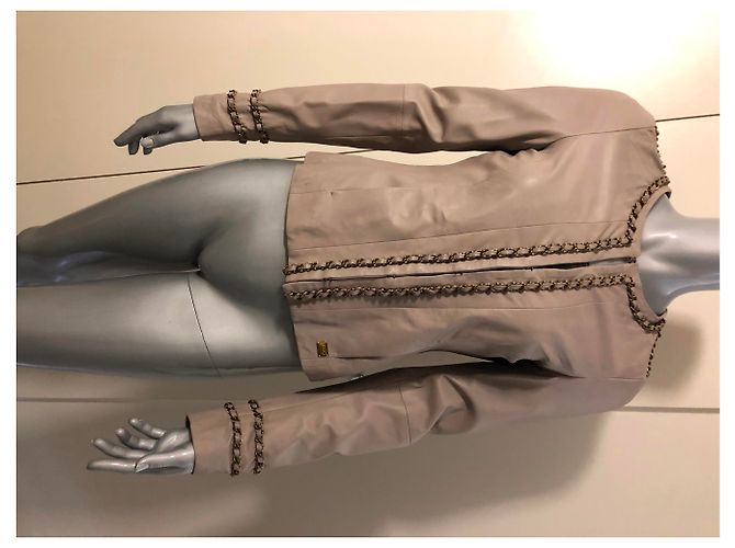 Liu.Jo Lederjacke Beige Größe 38 - Ansicht 6