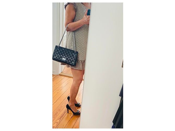 Chanel 2.55 Reissue  erste Coco Chanel eigene Tasche Schwarz Silber Hardware - Ansicht 23