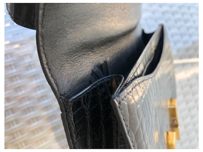 Constance Hermès Hermes Costanza Coccodrillo 23 Noir Nero - vista 14