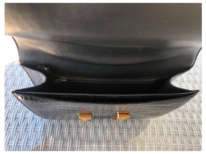 Constance Hermès Hermes Costanza Coccodrillo 23 Noir Nero - vista 15