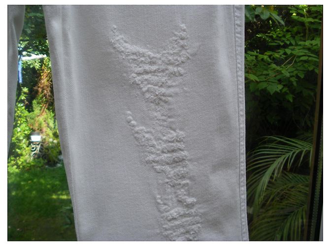 Calça Roberto Cavalli de algodão cor eggshell Fora de branco - vista 7