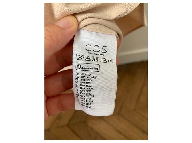 Cos Hemdkleid aus Seide beige - Ansicht 4
