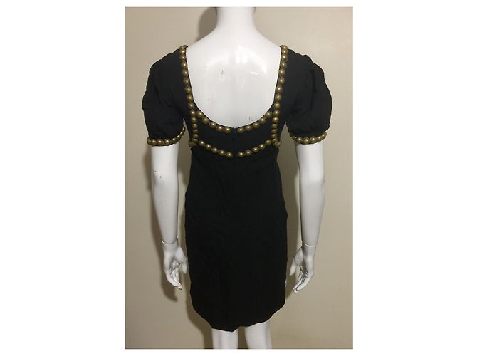 Temperley London Vestido de seda Temperley con adornos de metal Negro Dorado - vista 3
