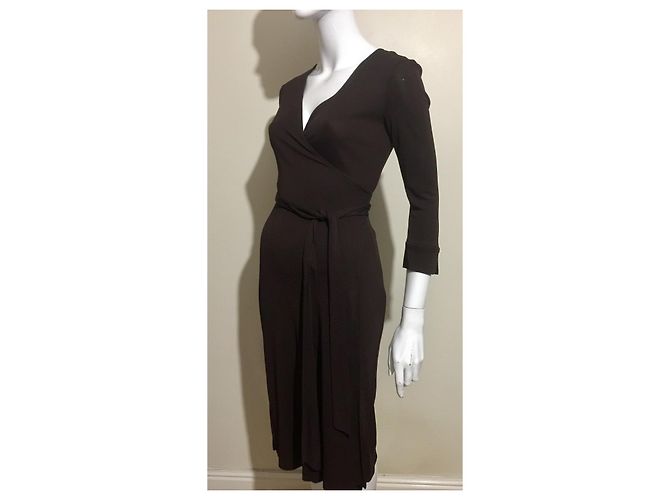 Diane Von Furstenberg DvF original vintage wrap dress Brown Chocolate - view 2
