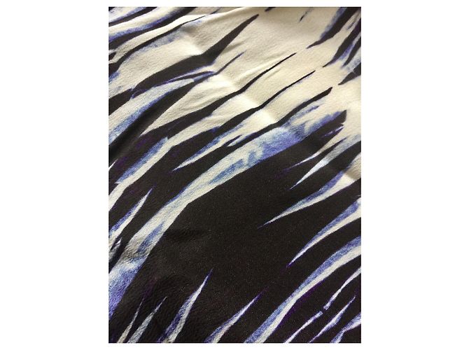Milly Trägerkleid aus Seide Schwarz Weiß Blau - Ansicht 3