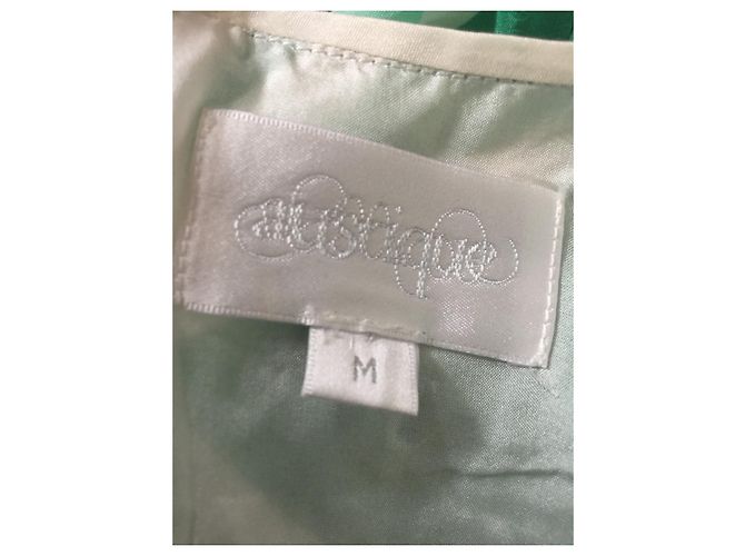 Autre Marque Abito di seta verde e bianco - vista 4