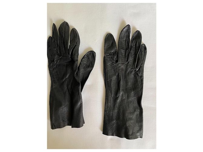 Autre Marque 3 Paar schwarze Lederhandschuhe - Ansicht 2