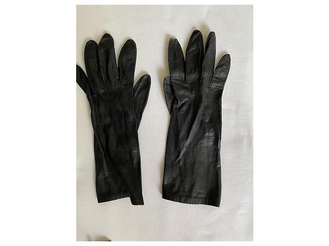 Autre Marque 3 Paar schwarze Lederhandschuhe - Ansicht 3