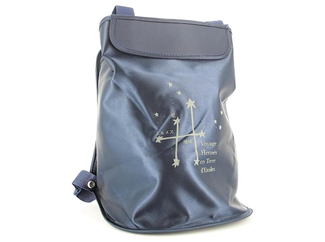 Hermès Backpacks Blue Silk ref.357719 Joli Closet