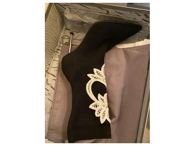 Botas Alexander McQueen de tela negras 38 Negro - vista 2