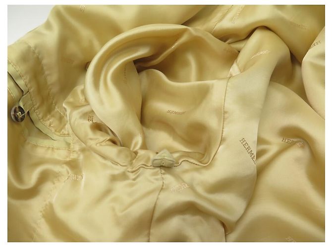 Hermès HERMES COAT WITH LARGE M QUILTED 46 YELLOW POLYESTER DOWN COAT JACKET - view 13