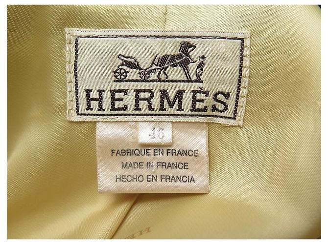 Hermès HERMES COAT WITH LARGE M QUILTED 46 YELLOW POLYESTER DOWN COAT JACKET - view 9