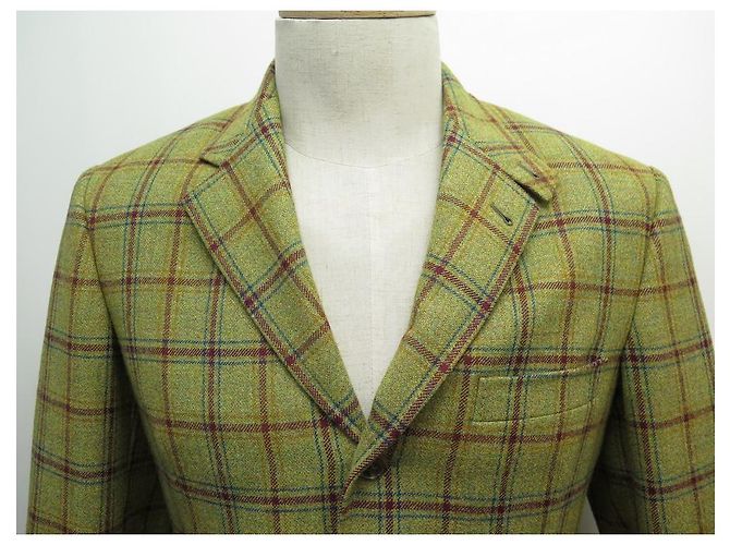 Hermès NEW HERMES M JACKET 48 GREEN CHECK WOOL L510 NEW WOOL JACKET - view 2