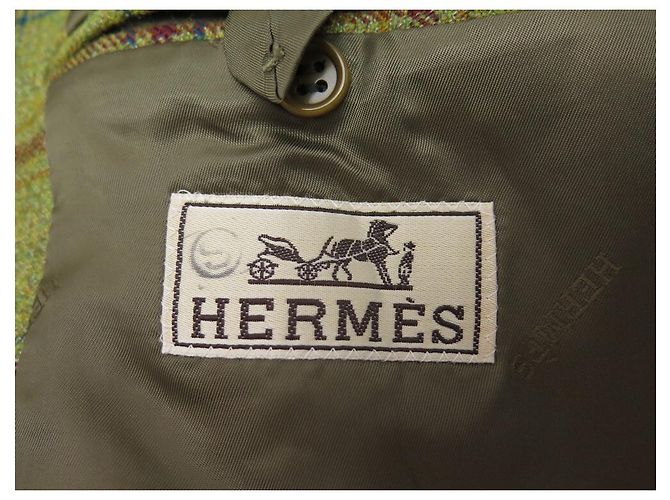Hermès NEW HERMES M JACKET 48 GREEN CHECK WOOL L510 NEW WOOL JACKET - view 3