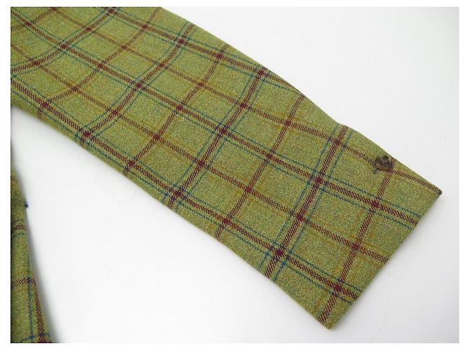 Hermès NEW HERMES M JACKET 48 GREEN CHECK WOOL L510 NEW WOOL JACKET - view 6