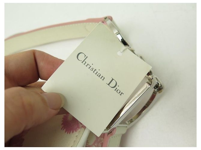 BORSA A MANO NEW CHRISTIAN DIOR SADDLE IN TELA BIANCA ROSA - vista 18