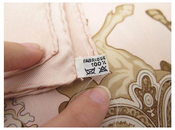Hermès CHRISTIANE VAUZELLES CARRE HERMES SCIARPA CARROUSEL 90 SCIARPA IN SETA SETA ROSA - vista 10