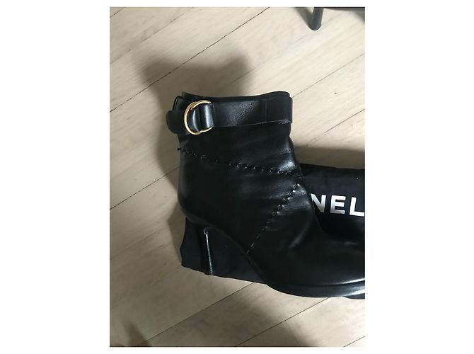 Botas Chanel de cuero negro 37.5 - vista 5