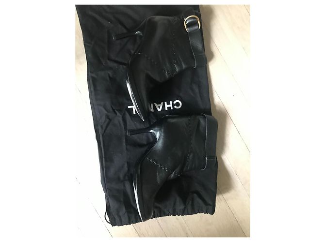 Botas Chanel de cuero negro 37.5 - vista 7