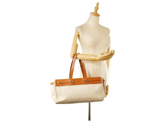 Hermès Hermes Brown Herbag Cabas MM Marrone Beige - vista 10