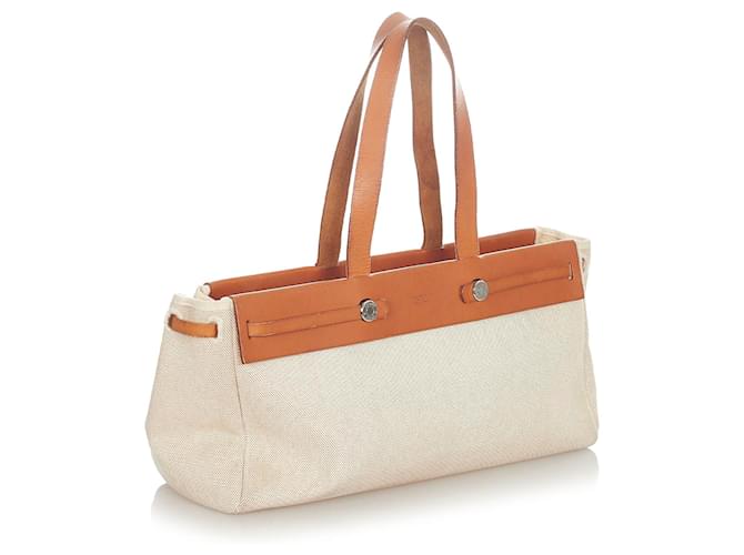 Hermès Hermes Brown Herbag Cabas MM Marrone Beige - vista 2