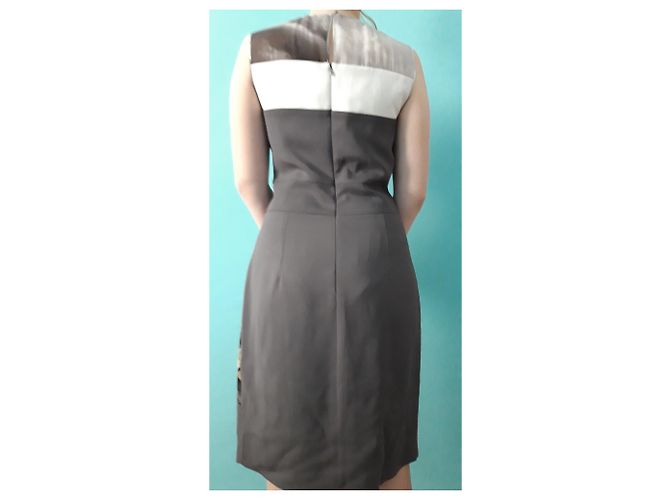 Autre Marque D. gemustertes Stretch-Patchwork-Kleid aus Cady Mehrfarben - Ansicht 8