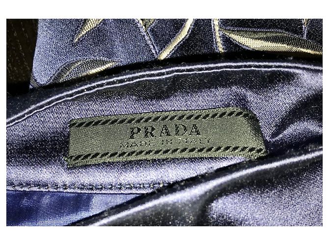 FALDA PRADA SATIN CHINOISE. Azul marino - vista 3