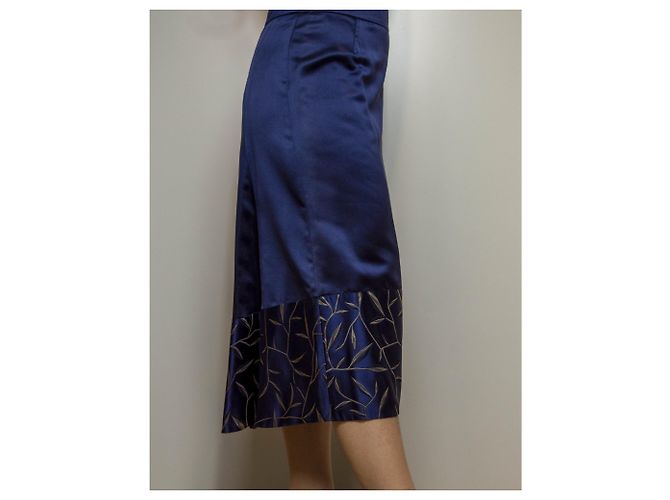 FALDA PRADA SATIN CHINOISE. Azul marino - vista 5