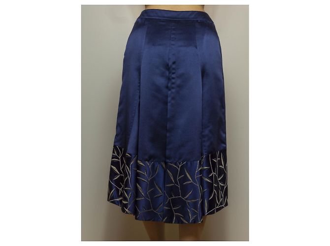 FALDA PRADA SATIN CHINOISE. Azul marino - vista 6