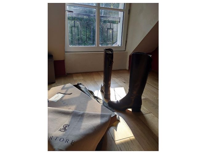 Botas de montar Sartore de piel marrón 36 Castaño - vista 2