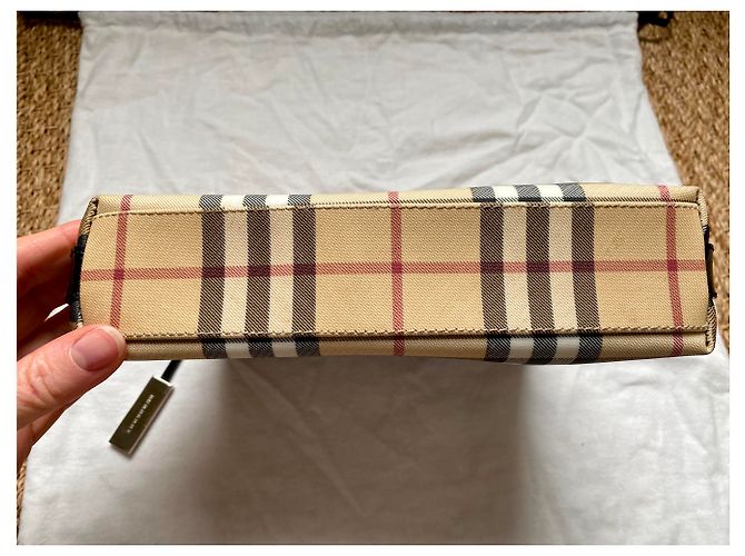 Brook Vintage Burberry Stofftasche kariert. Beige - Ansicht 3