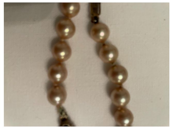 Autre Marque Collana 49 Perle 8mm Chiusura Oro Bianco Bianco sporco - vista 2