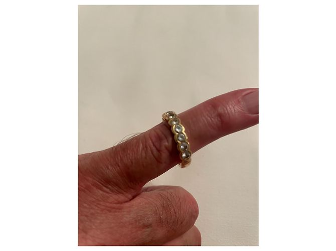 Autre Marque Mezza alleanza in oro giallo con diamanti Gold hardware - vista 4